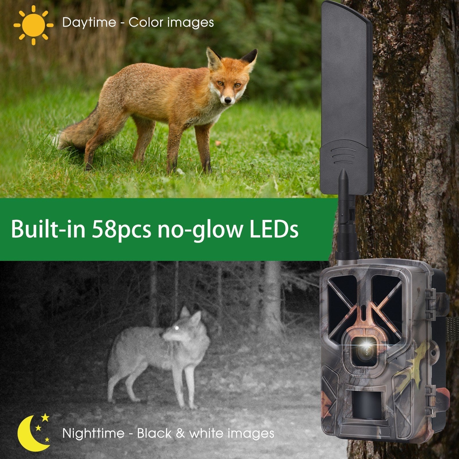 4G/LTE Hunting Camera Wireless 30MP Trail and Game Camera Outdoor Infrared Night Vision Wildlife Animal Scouting Farm Security Camera