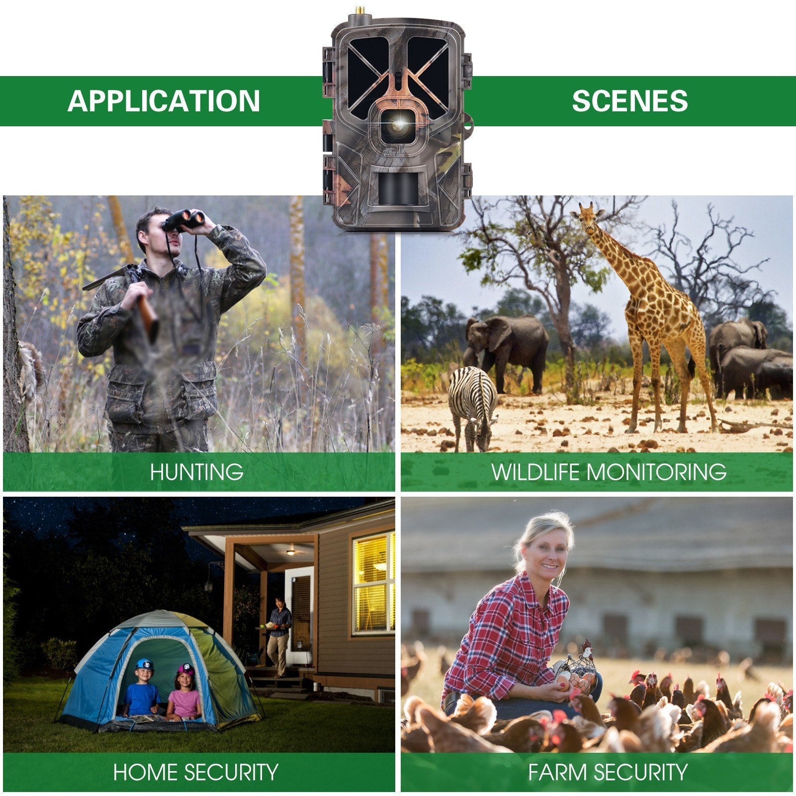 4G/LTE Hunting Camera Wireless 30MP Trail and Game Camera Outdoor Infrared Night Vision Wildlife Animal Scouting Farm Security Camera