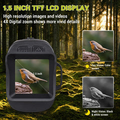 Digital Night Vision Monocular 1080P 1.5in LCD Infrared 150-200 Meter Night Vision Goggles 2000mAh Battery for Cave Searching Security Hiking Night Fishing Hunting Wildlife Watching