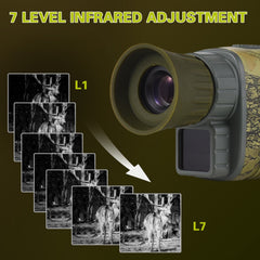 Digital Night Vision Monocular 1080P 1.5in LCD Infrared 150-200 Meter Night Vision Goggles 2000mAh Battery for Cave Searching Security Hiking Night Fishing Hunting Wildlife Watching