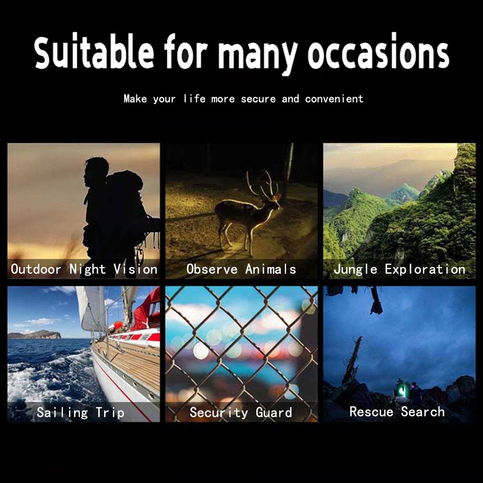 3.0 inch Night Vision Goggles Binocular Hunting Camera Infrared 4K 36MP High Clear Day and Night Dual Purpose