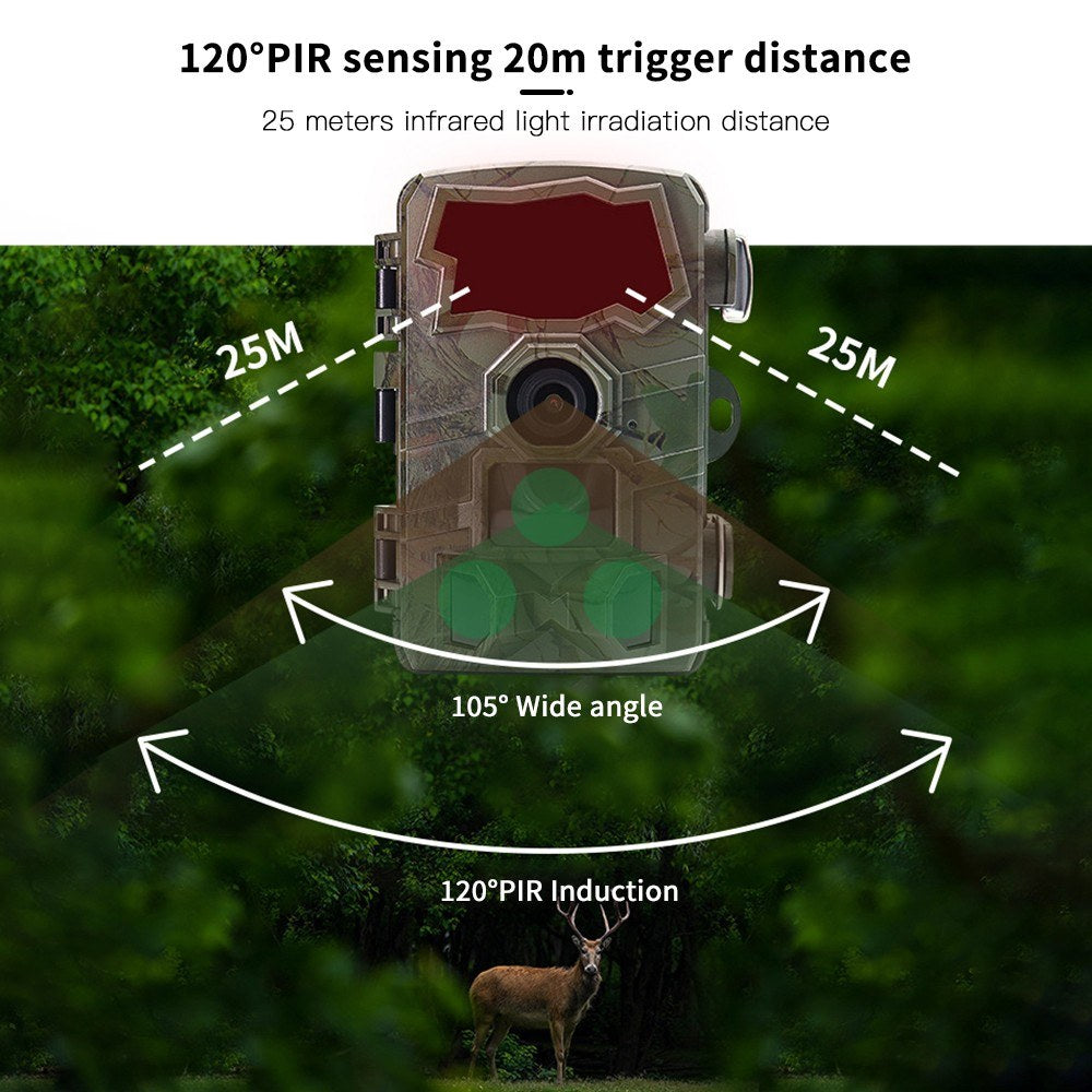 Trail Camera 4K 32MP Wifi Game Camera with Night Vision Hunting Camera IP66 Waterproof 105° Wide-Angle for Outdoor Wildlife Monitoring