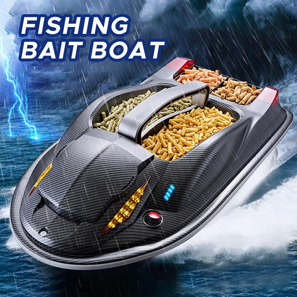 Large Outdoor 3 Hopper High Speed RC Fishing Boat 500M 3.5KG Load Voice Broadcast Smart Route Correction Remote Control Bait Boat