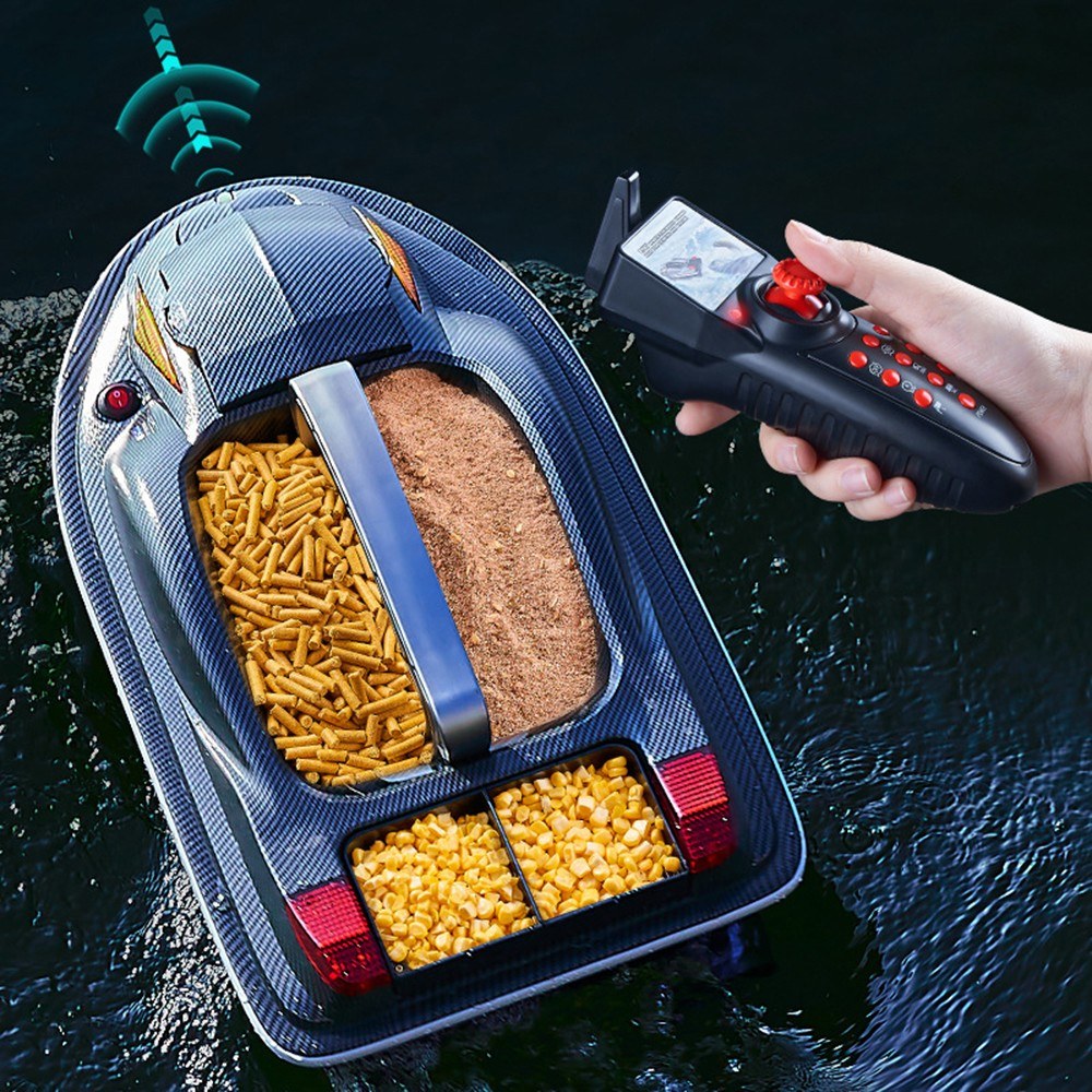 Large Outdoor 3 Hopper High Speed RC Fishing Boat 500M 3.5KG Load Voice Broadcast Smart Route Correction Remote Control Bait Boat