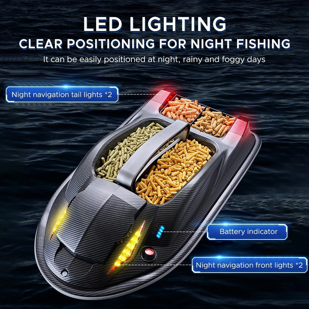 Large Outdoor 3 Hopper High Speed RC Fishing Boat 500M 3.5KG Load Voice Broadcast Smart Route Correction Remote Control Bait Boat