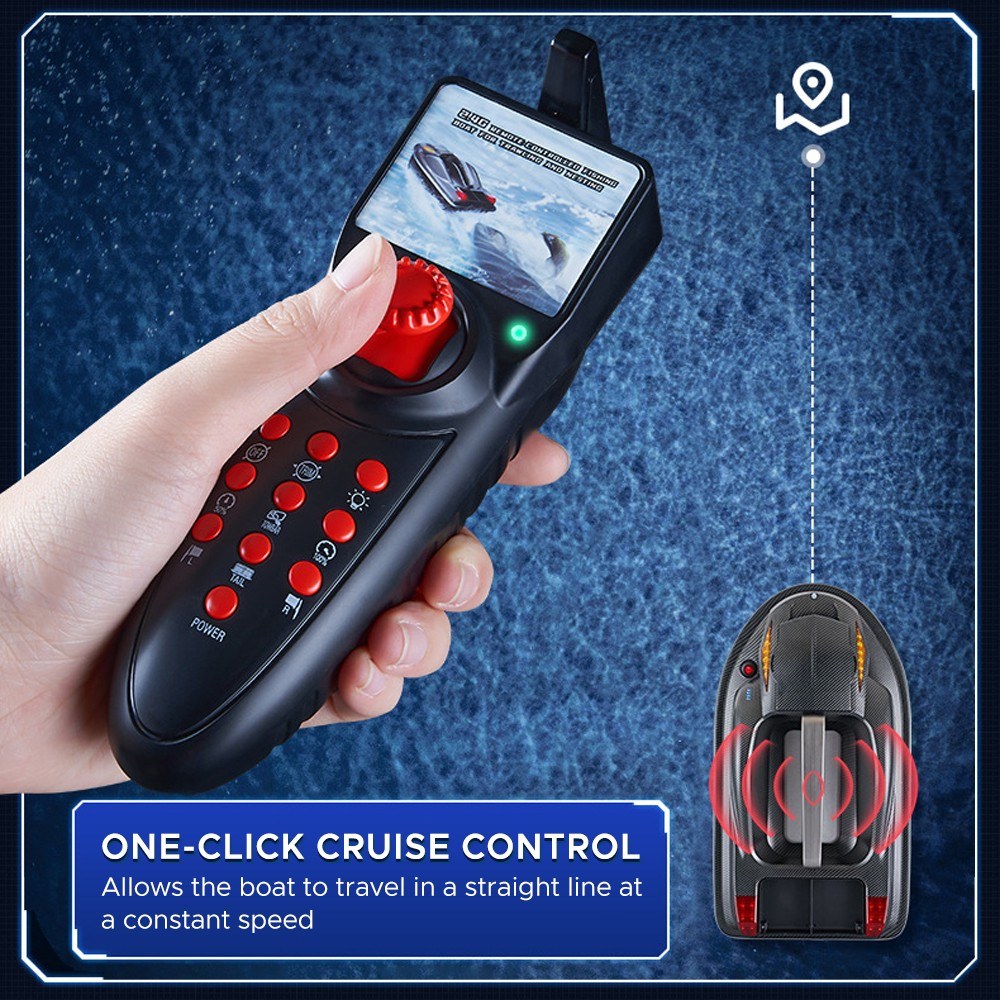 Large Outdoor 3 Hopper High Speed RC Fishing Boat 500M 3.5KG Load Voice Broadcast Smart Route Correction Remote Control Bait Boat