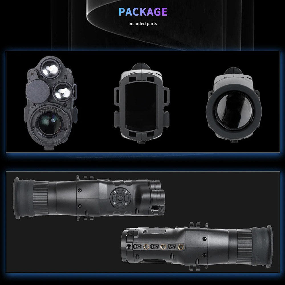 3.1-inch HD Screen Wifi Night Vision Scope Infrared Hunting Sight Camera Digital Monocular Seven Types Cross Marks Two 5W Infrared LED Lights 200M Darkness Range