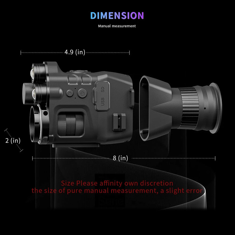 3.1-inch HD Screen Wifi Night Vision Scope Infrared Hunting Sight Camera Digital Monocular Seven Types Cross Marks Two 5W Infrared LED Lights 200M Darkness Range