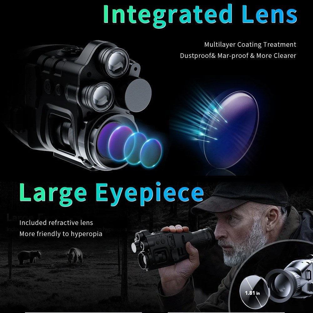 3.1-inch HD Screen Wifi Night Vision Scope Infrared Hunting Sight Camera Digital Monocular Seven Types Cross Marks Two 5W Infrared LED Lights 200M Darkness Range