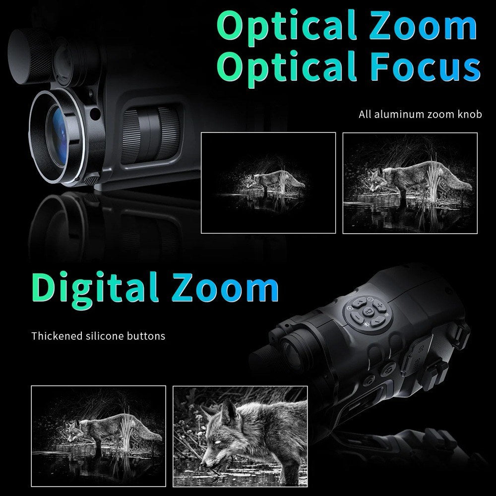 3.1-inch HD Screen Wifi Night Vision Scope Infrared Hunting Sight Camera Digital Monocular Seven Types Cross Marks Two 5W Infrared LED Lights 200M Darkness Range