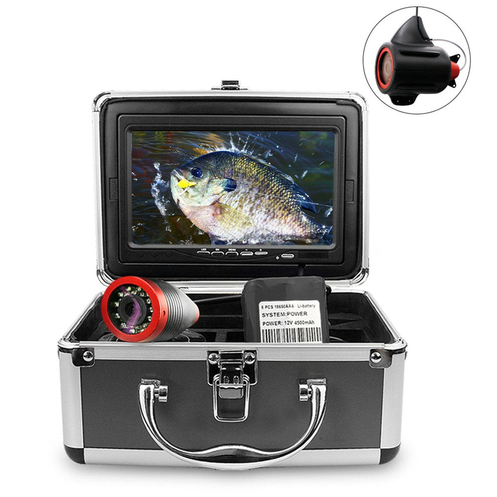 7-Inch DVR Underwater Fishing Camera: 12 IR LEDs, Sun-visor, Portable Video Fish Finder - See the Underwater World