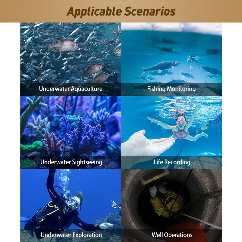 7-Inch DVR Underwater Fishing Camera: 12 IR LEDs, Sun-visor, Portable Video Fish Finder - See the Underwater World
