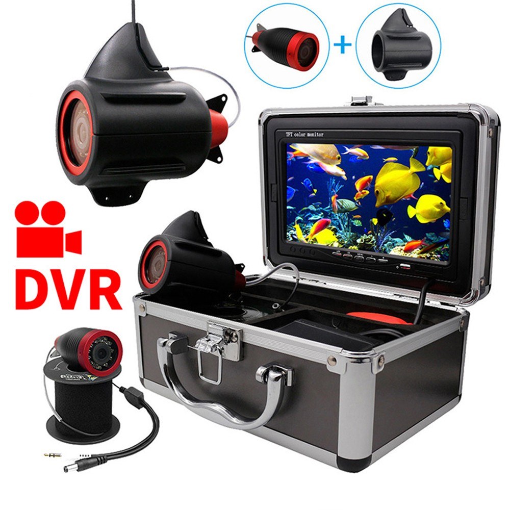 7-Inch DVR Underwater Fishing Camera: 12 IR LEDs, Sun-visor, Portable Video Fish Finder - See the Underwater World