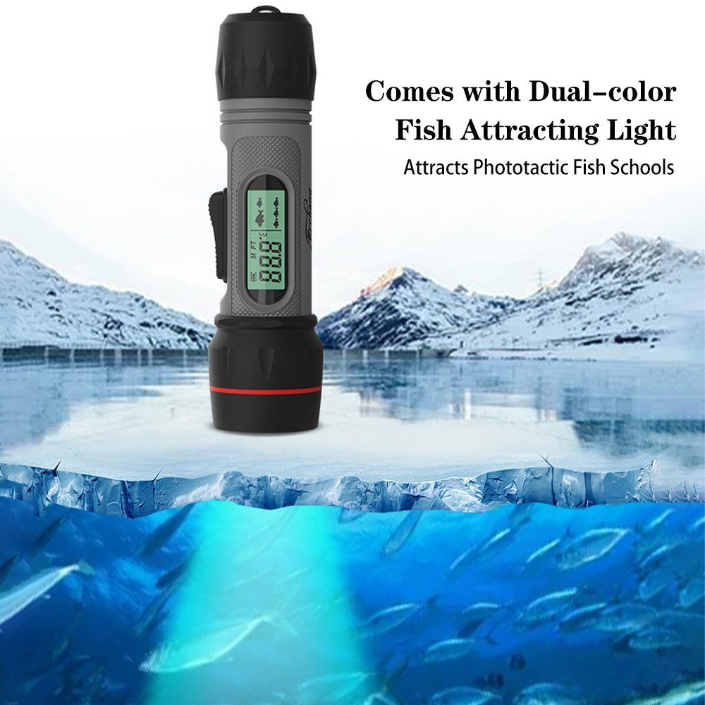 Fish Depth Finder Handheld Fish Finder Wireless Waterproof Sonar Fish Finder for Ice Fishing