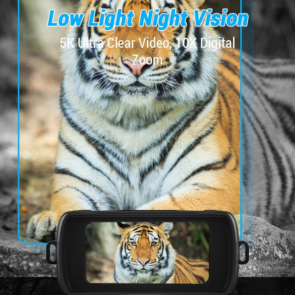 4 Inch Large Screen 5K Night Vision Goggles 10X Digital Zoom Infrared WiFi Binoculars
