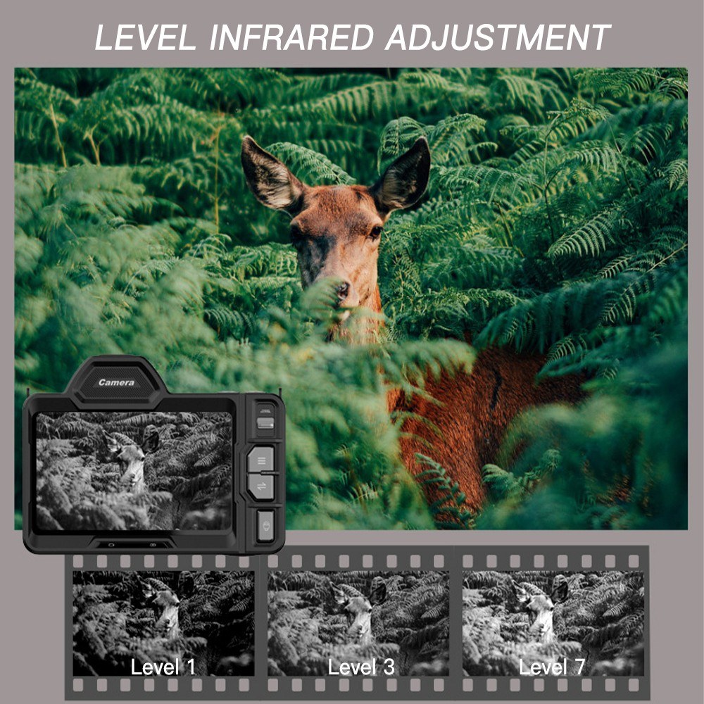 4.2 Inch Large OLED Screen 4K 40MP Full Black Visibility Camera 7-level Infrared 10X Digital Zoom 5G WiFi Night Vision Goggles with 64G Memory Card