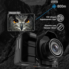 4.2 Inch Large OLED Screen 4K 40MP Full Black Visibility Camera 7-level Infrared 10X Digital Zoom 5G WiFi Night Vision Goggles with 64G Memory Card