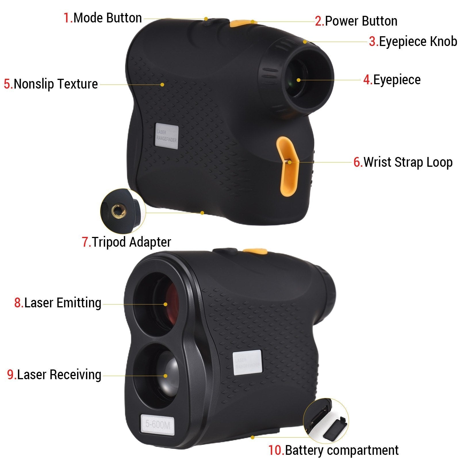 Golf Rangefinder 6X Magnification Digital Hunting Measurement Monocular Telescope