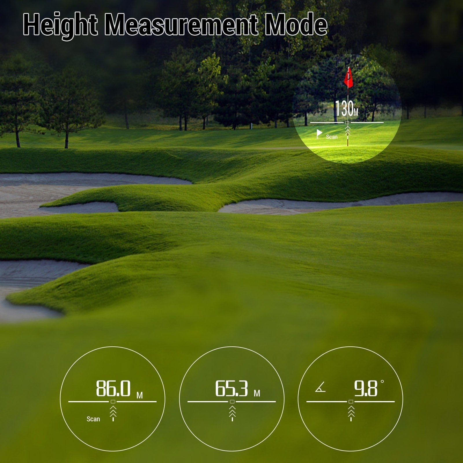 Golf Rangefinder 6X Magnification Digital Hunting Measurement Monocular Telescope