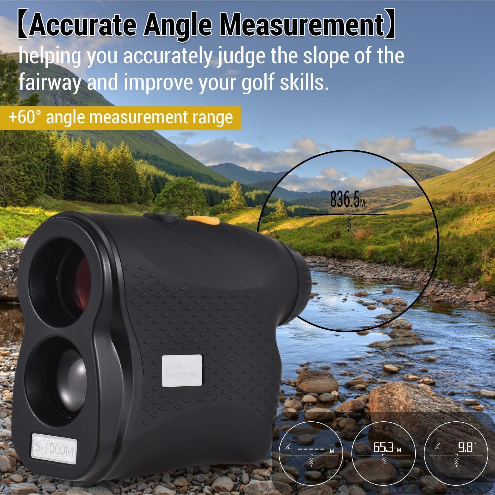 Golf Rangefinder 6X Magnification Digital Hunting Measurement Monocular Telescope