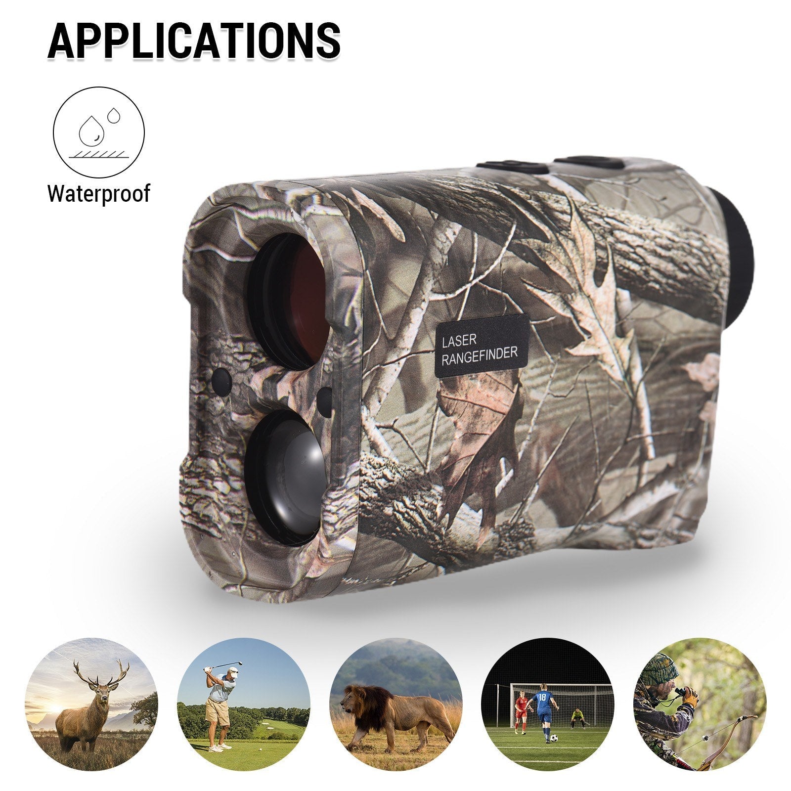 Golf Laser Rangefinder 6X Magnification Digital Hunting With Height and Angle Measurement Monocular Telescope