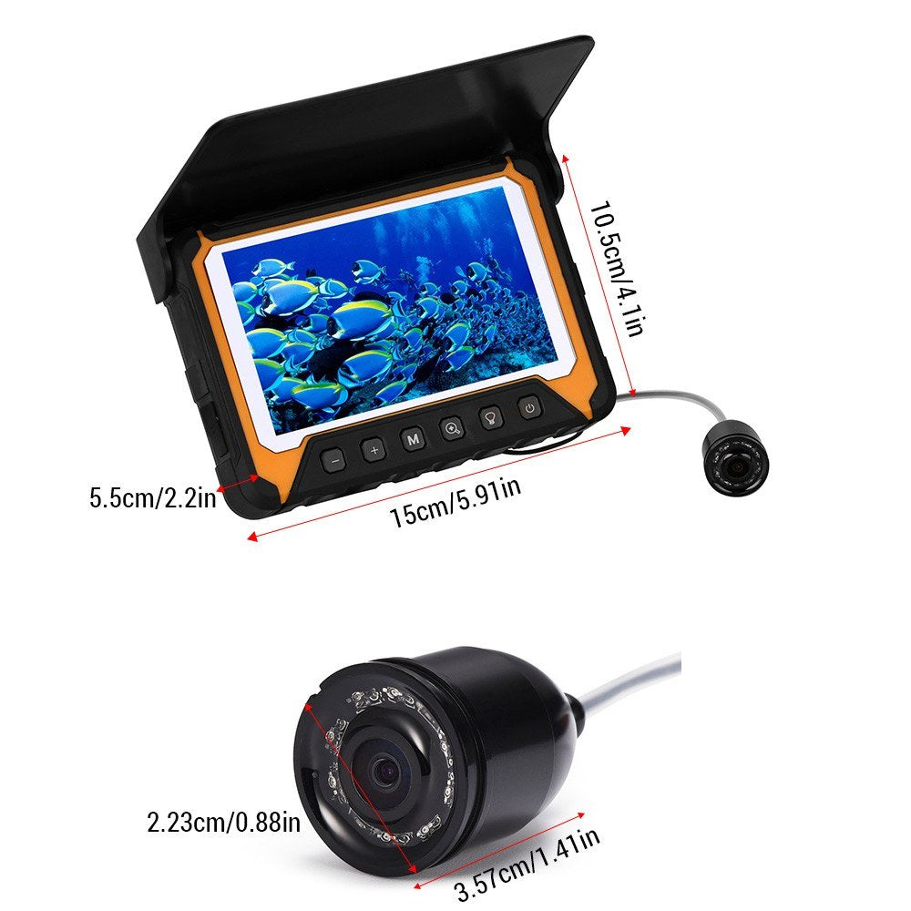 5" IPS Digital Color LCD Screen Monitor 15/30M Underwater Fishing Camera 120° 5M Pixels 8 Pcs IR Night Vision for River/Ice Fishing