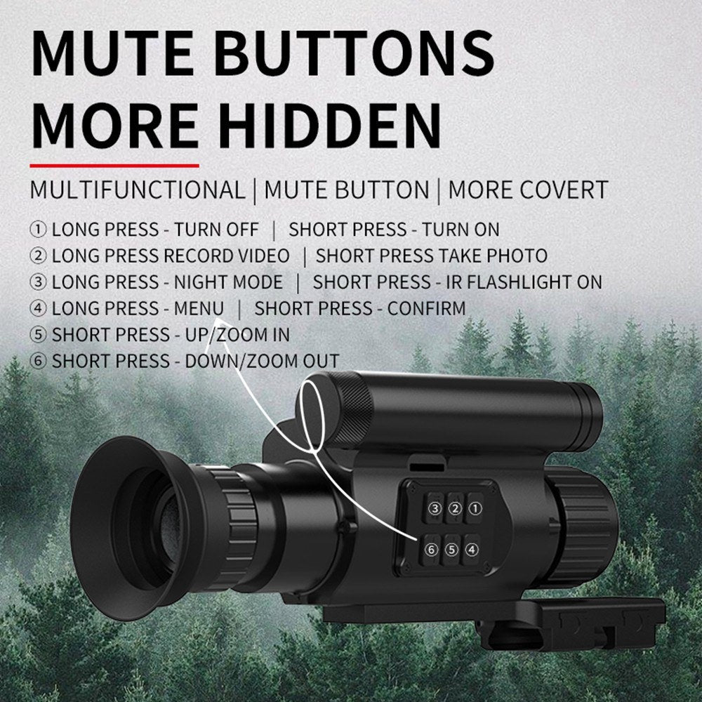 Magnification 4X Digital Zoom Infrared Night Vision Scope 1.2 Inch OLED Screen 3MP Monocular