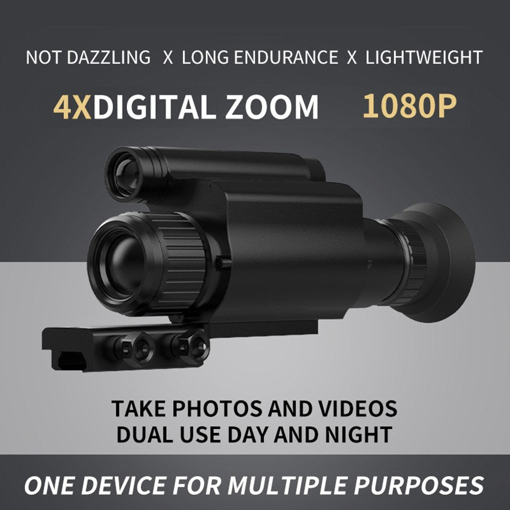Magnification 4X Digital Zoom Infrared Night Vision Scope 1.2 Inch OLED Screen 3MP Monocular