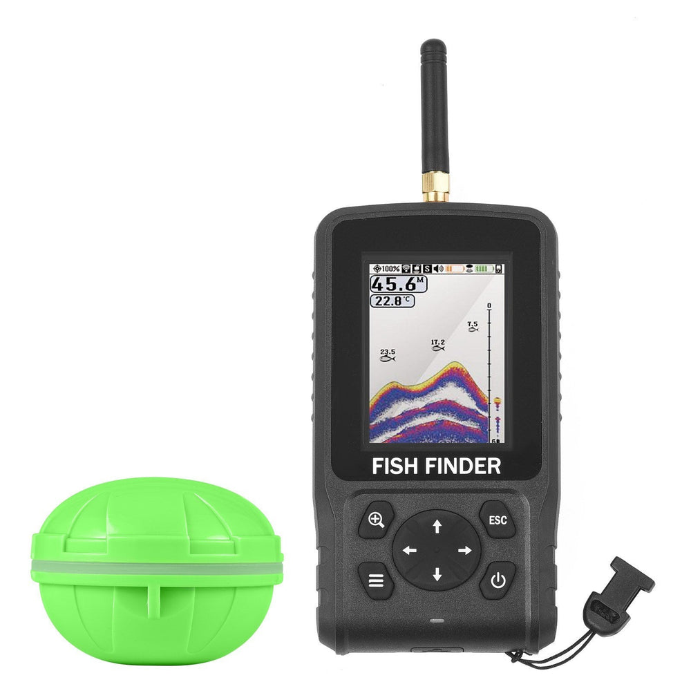 Portable Wireless Fish Finder 2.6in Color Screen, 2.6-160ft Depth, 90° 433MHz Sonar - Long-Distance Fishing Gear