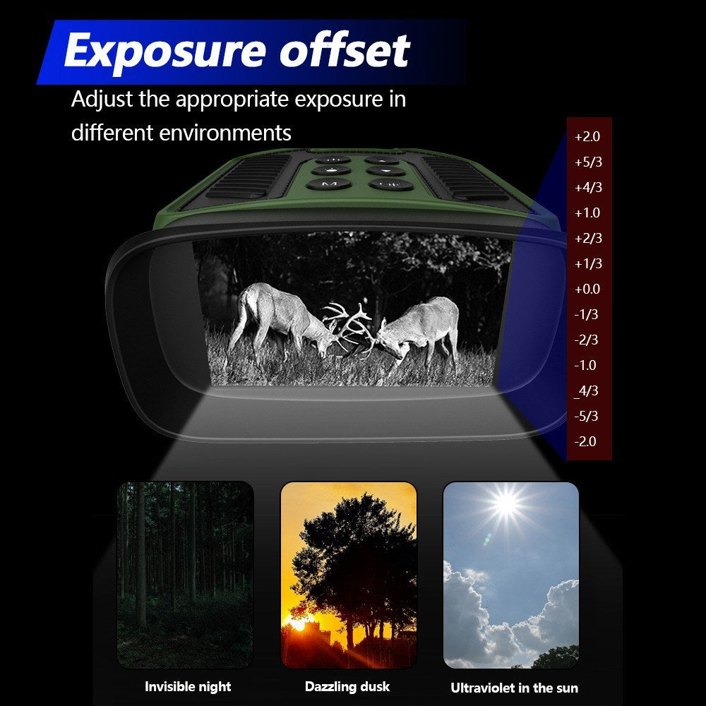 Compact Night Vision Binoculars for Adults with Infrared - Lightweight Digital Camera with 10x Optical Zoom and 2.5K UHD Video Resolution
