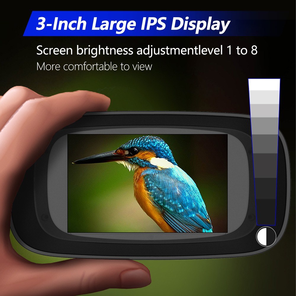 Compact Night Vision Binoculars for Adults with Infrared - Lightweight Digital Camera with 10x Optical Zoom and 2.5K UHD Video Resolution