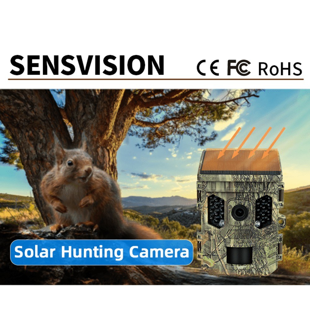 TFT 2.0 inch Display Solar Energy 1080P 16MP Night Vision IP66 Waterproof BT WiFi APP Infrared Hunting Camera