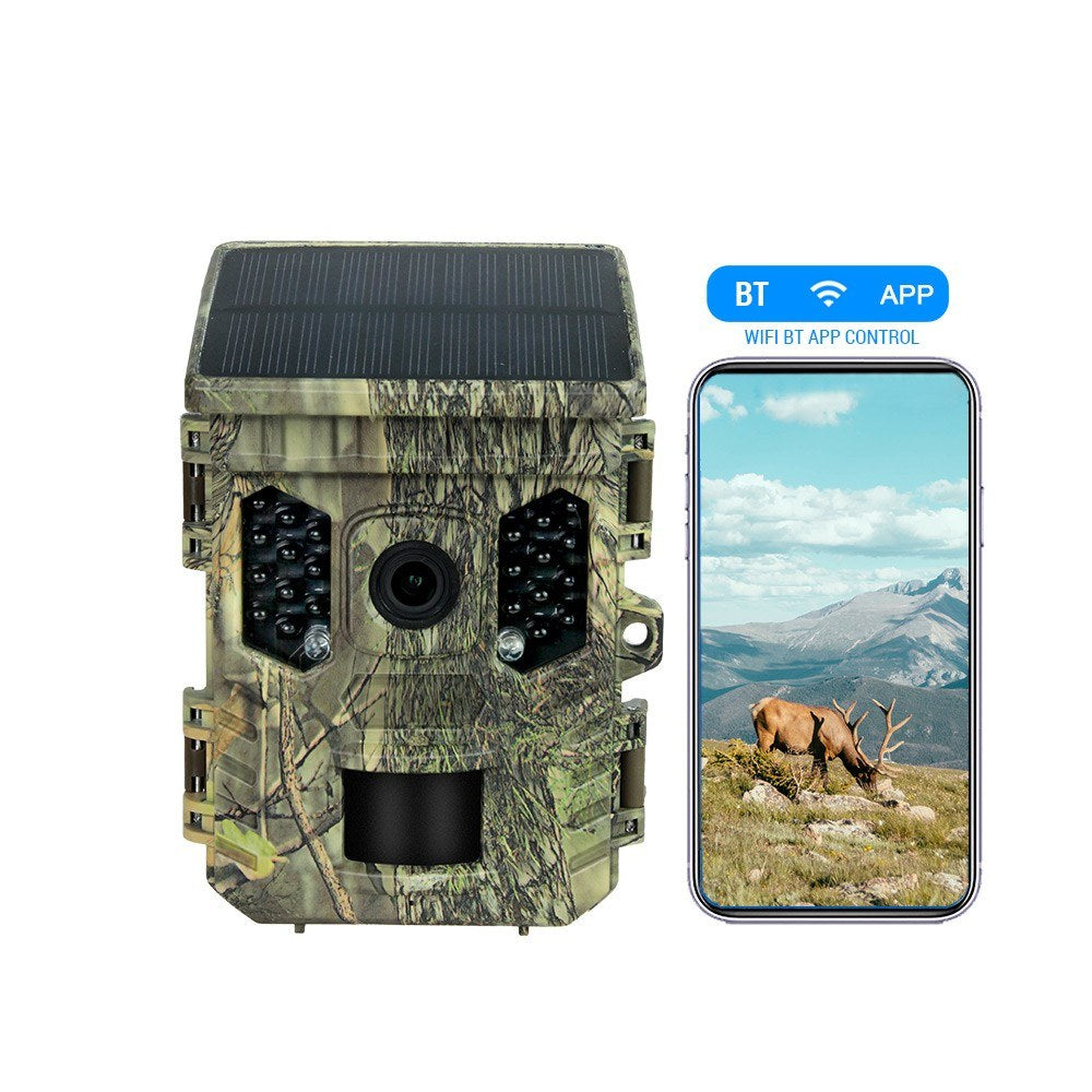 TFT 2.0 inch Display Solar Energy 1080P 16MP Night Vision IP66 Waterproof BT WiFi APP Infrared Hunting Camera