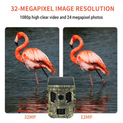 TFT 2.0 inch Display Solar Energy 1080P 16MP Night Vision IP66 Waterproof BT WiFi APP Infrared Hunting Camera
