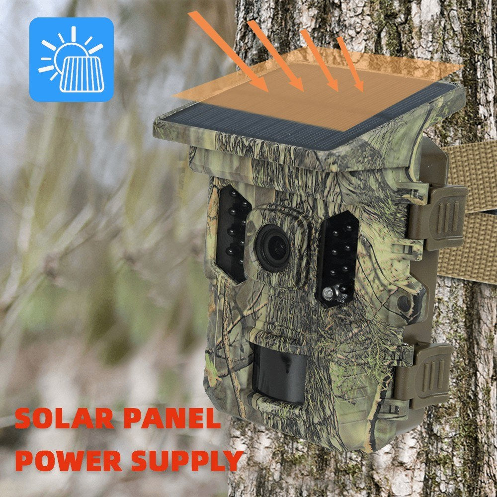 TFT 2.0 inch Display Solar Energy 1080P 16MP Night Vision IP66 Waterproof BT WiFi APP Infrared Hunting Camera