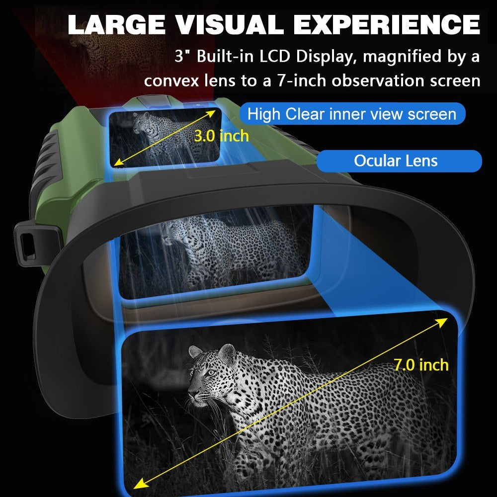 Night Vision Binoculars for Adults with Full Color Night Vision Backlit Buttons 4x Optical Zoom 8x Digital Zoom 250-300m Viewing Distance
