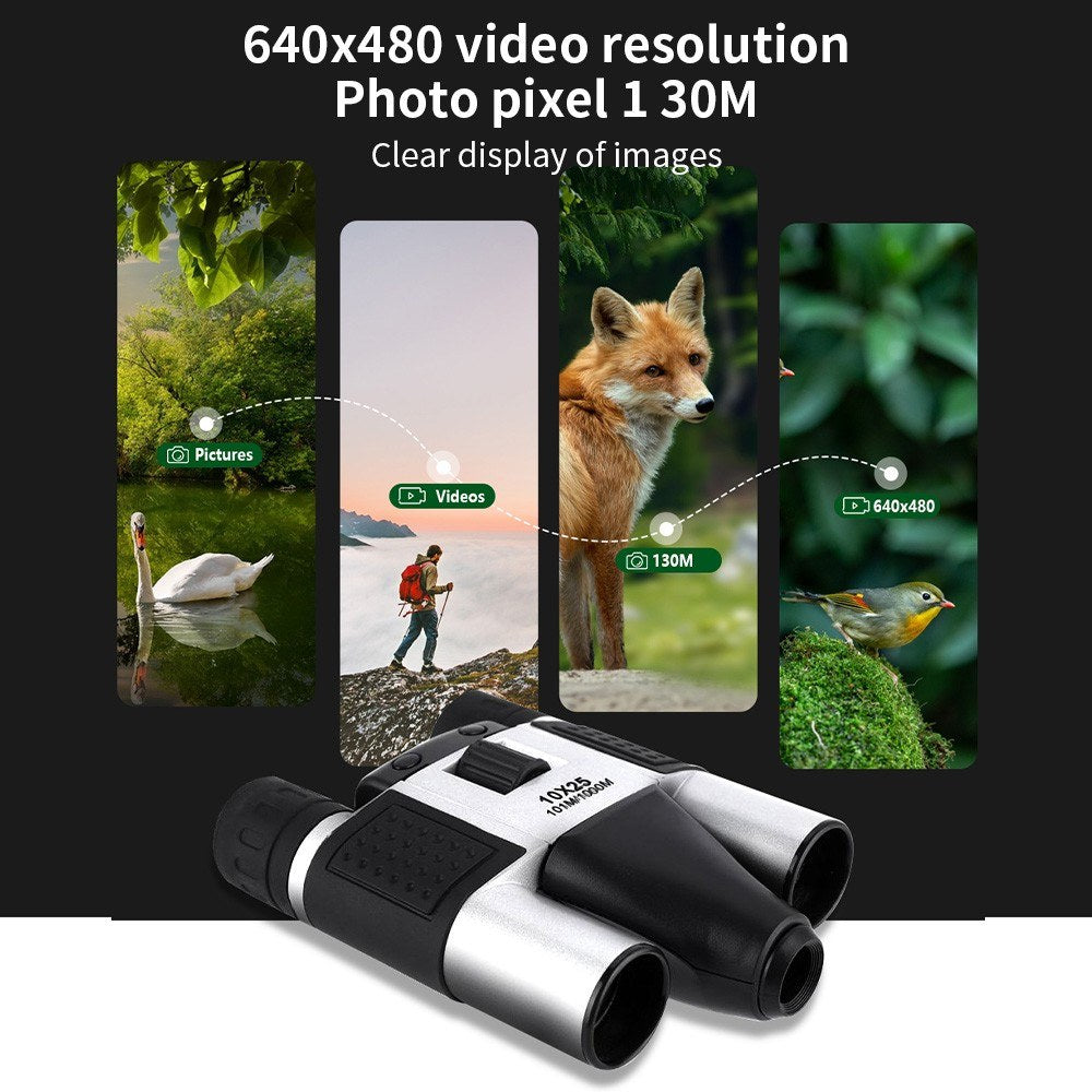 Digital Binoculars with Camera & Video Recording 10x Zoom High Clear CMOS Night Vision Portable Camera Binoculars for Adults