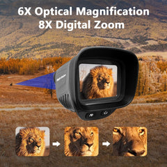 Night Vision Monocular 2.5K Video 40MP Photo 8X Zoom Infrared Monocular 350m Range Compact Digital Night Vision Telescope IR Monocular Scope Camera