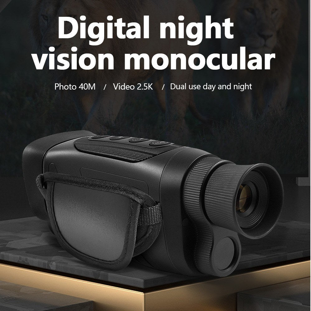 Night Vision Monocular 2.5K Video 40MP Photo 8X Zoom Infrared Monocular 350m Range Compact Digital Night Vision Telescope IR Monocular Scope Camera