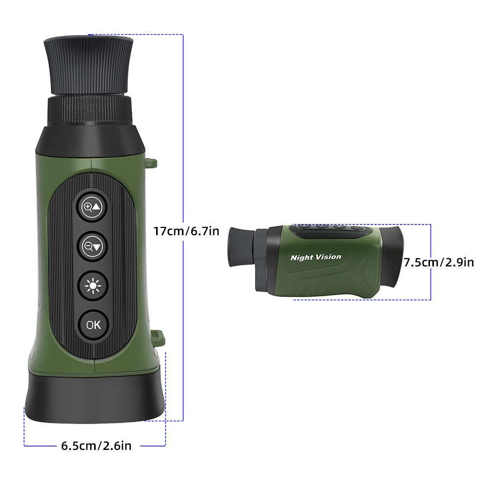 Night Vision Monocular 2.5K Video 40MP Photo 8X Zoom Infrared Monocular 350m Range Compact Digital Night Vision Telescope IR Monocular Scope Camera