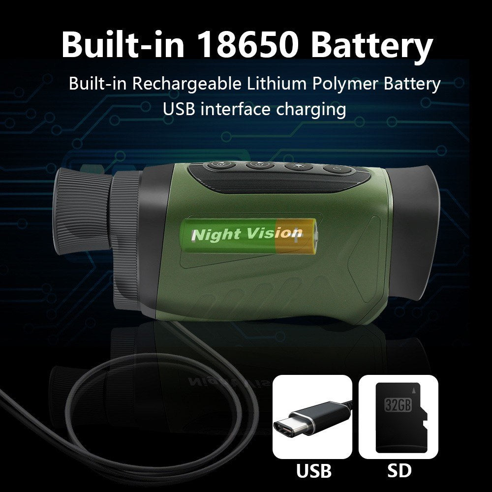 Night Vision Monocular 2.5K Video 40MP Photo 8X Zoom Infrared Monocular 350m Range Compact Digital Night Vision Telescope IR Monocular Scope Camera