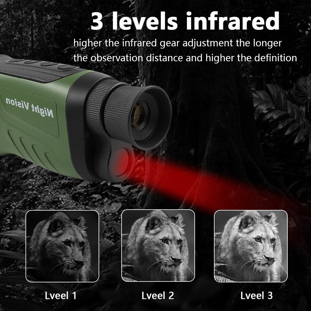 Night Vision Monocular 2.5K Video 40MP Photo 8X Zoom Infrared Monocular 350m Range Compact Digital Night Vision Telescope IR Monocular Scope Camera