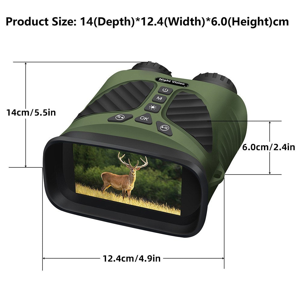 Binoculars Camera Infrared Night Vision 2.5K 10X Optical Zoom 3'' IPS Screen Infrared Illuminator Digital Zoom for Hunting Camping Digital Binoculars