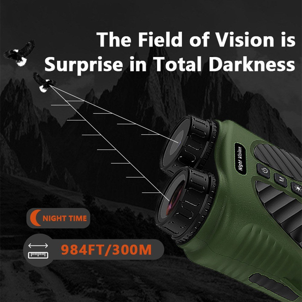 Binoculars Camera Infrared Night Vision 2.5K 10X Optical Zoom 3'' IPS Screen Infrared Illuminator Digital Zoom for Hunting Camping Digital Binoculars