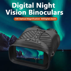 Binoculars Camera Infrared Night Vision 2.5K 10X Optical Zoom 3'' IPS Screen Infrared Illuminator Digital Zoom for Hunting Camping Digital Binoculars