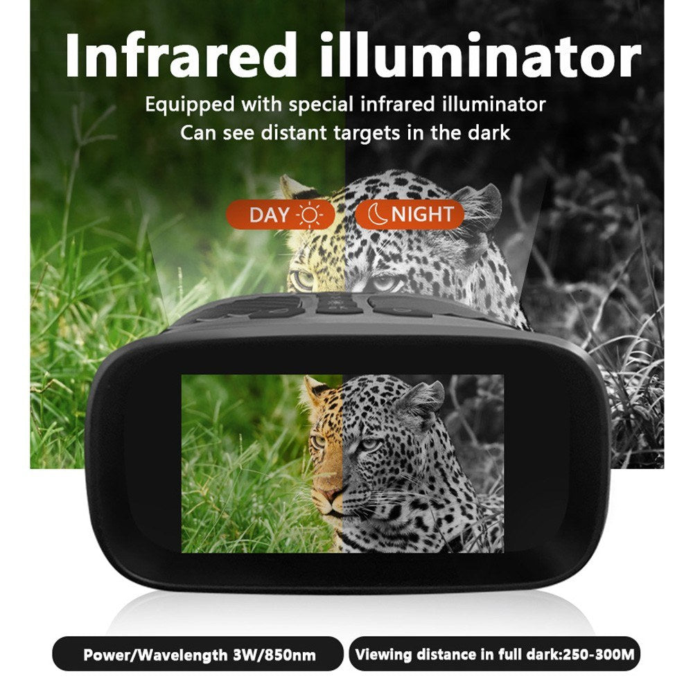 Binoculars Camera Infrared Night Vision 2.5K 10X Optical Zoom 3'' IPS Screen Infrared Illuminator Digital Zoom for Hunting Camping Digital Binoculars