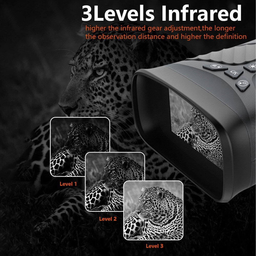 Binoculars Camera Infrared Night Vision 2.5K 10X Optical Zoom 3'' IPS Screen Infrared Illuminator Digital Zoom for Hunting Camping Digital Binoculars