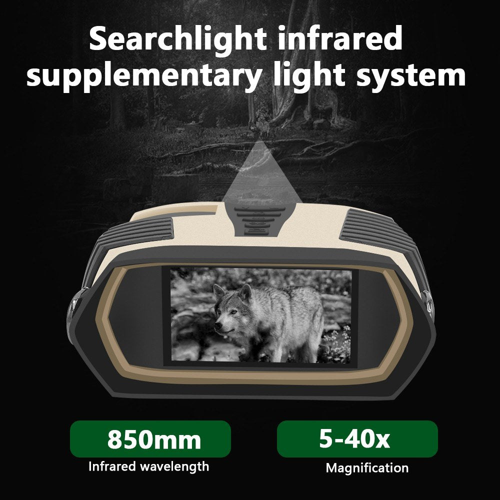 Binoculars with Camera Night Vision Scope 4X Optical Zoom 8X Digital 3" LCD Screen 2.5K Video 3W IR Waterproof IP65 for Hunting Outdoor Telescope