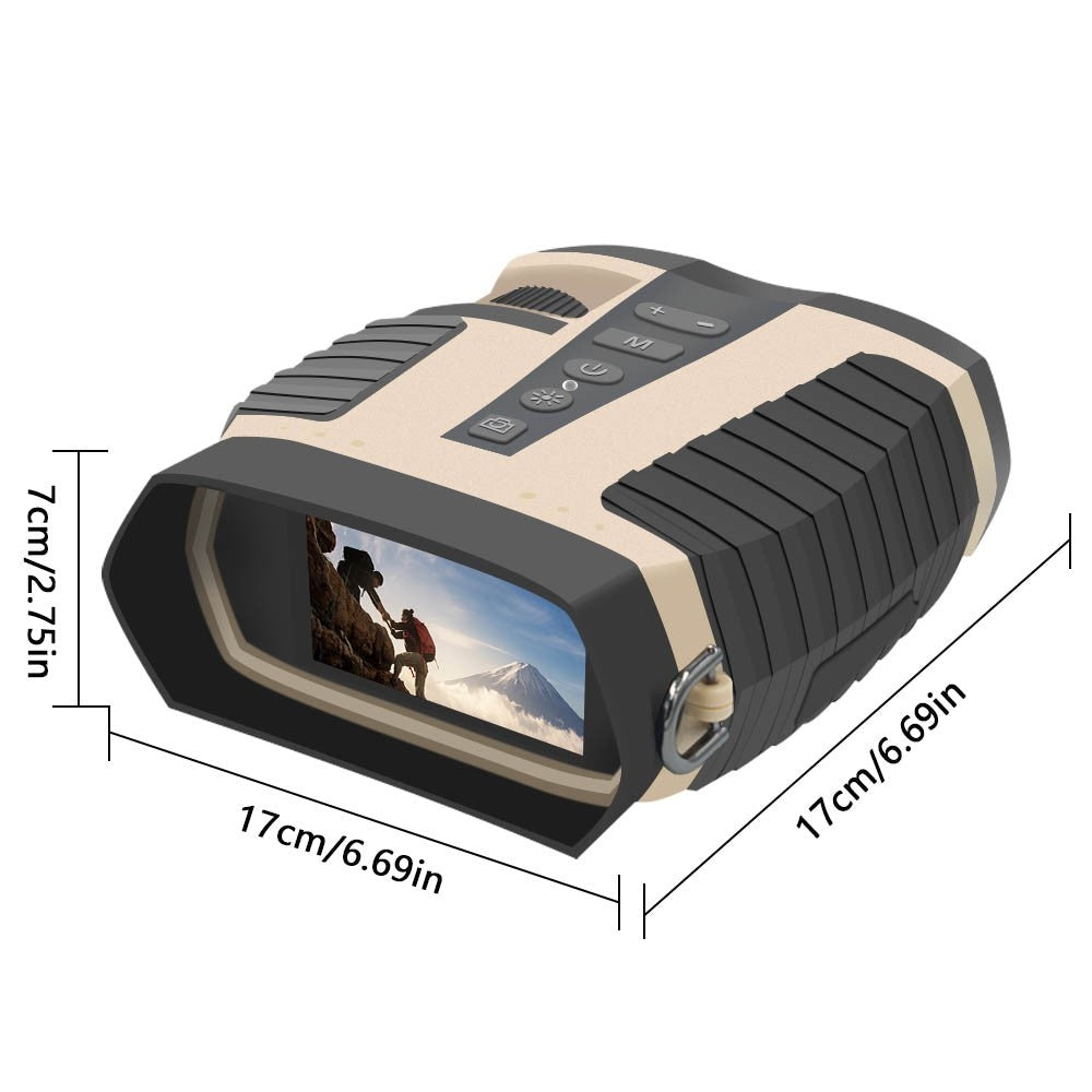 Binoculars with Camera Night Vision Scope 4X Optical Zoom 8X Digital 3" LCD Screen 2.5K Video 3W IR Waterproof IP65 for Hunting Outdoor Telescope