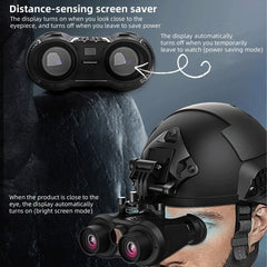 Head Mounted Night Vision Goggles 3D VR Digital Infrared Night Vision Binoculars 8064x3024 Photo & 3840x1080 Video Resolutions 150m Night Vision Built-in 100-Inch TV Equivalent Giant Screen 3W 850nm Infrared Spotlight & 7 Brightness Levels